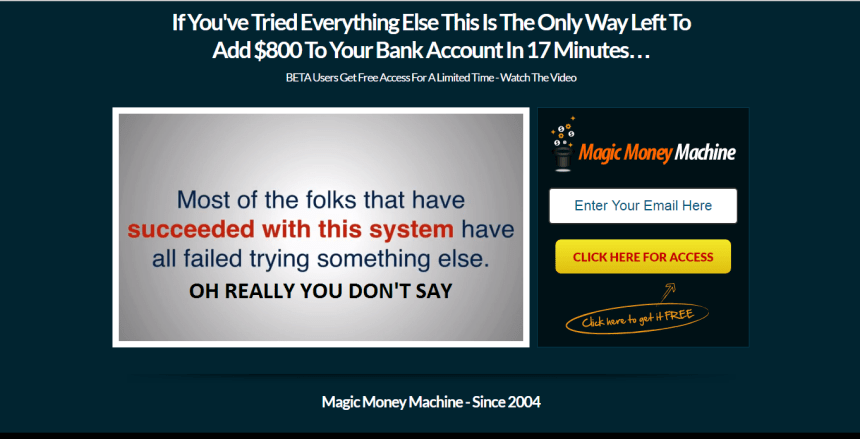 Is Magic Money Machine a Scam