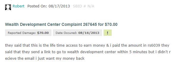 Wealth Development Center Complaints