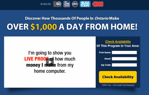 Work At Home Paycheck Banner