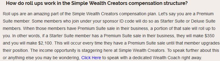 Simple Wealth Creators Compensation