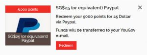 YouGov PayPal Redemption