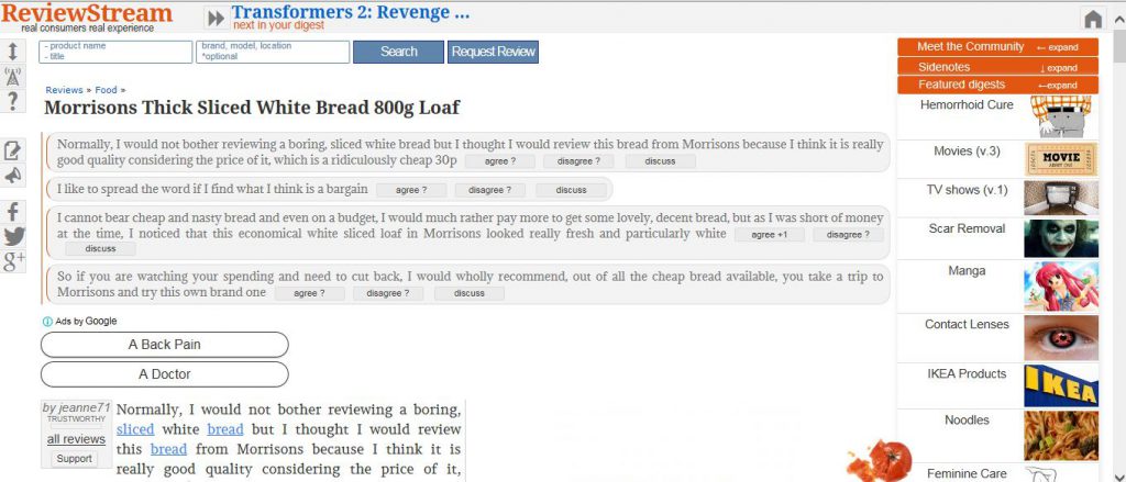Reviewstream Page